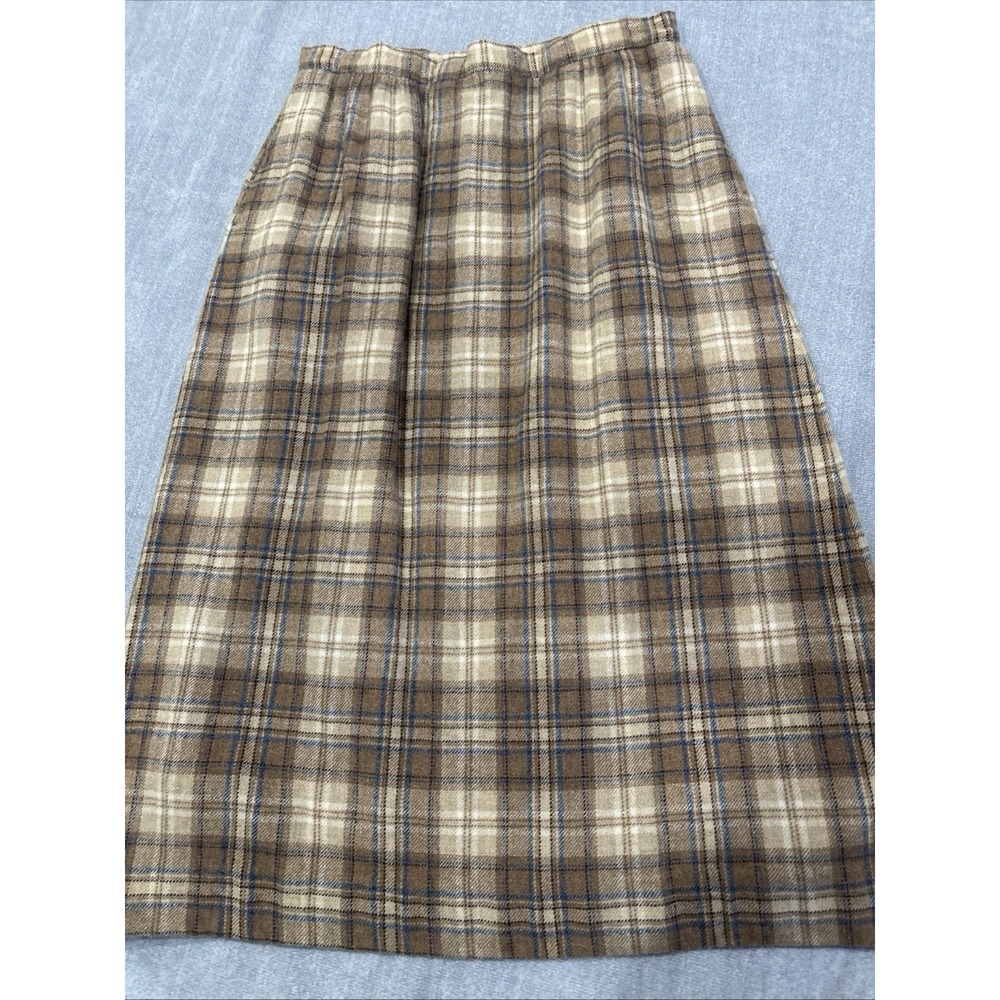 VTG Made in USA Pendleton Plaid Lined Pencil Skirt 100% Virgin Wool 26" Waist